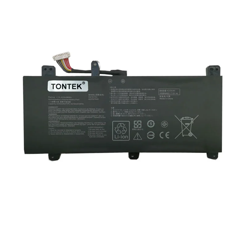 Tontek C41N1731 type A battery front view
