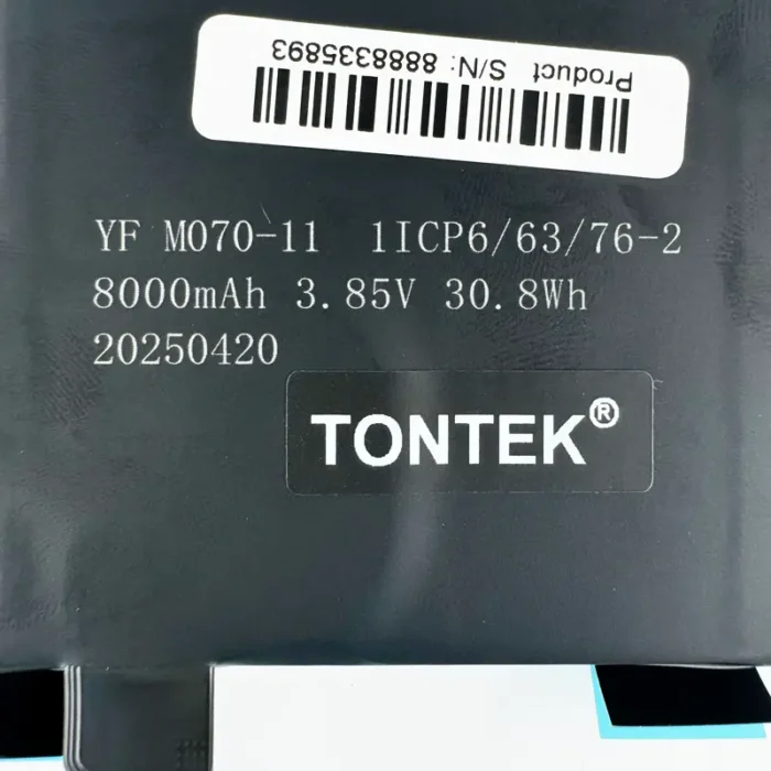 YF M070-11 battery capacity photo